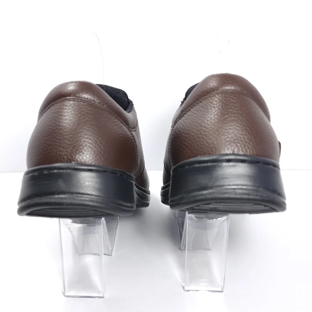 Orthofeet 520 Broadway Men's‎ 10 X-Wide Brown Leather Hook Loop Orthopedic Shoes